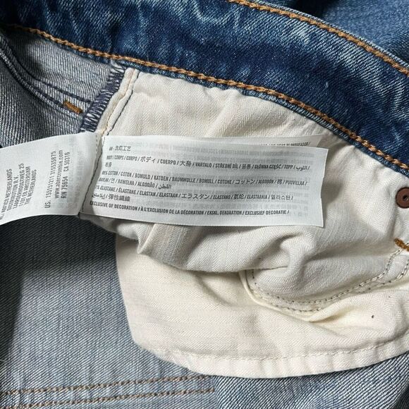 Abercrombie & Fitch The Mom Jeans Women's 36 / 22 Blue Cropped High Rise Distres - Picture 6 of 8